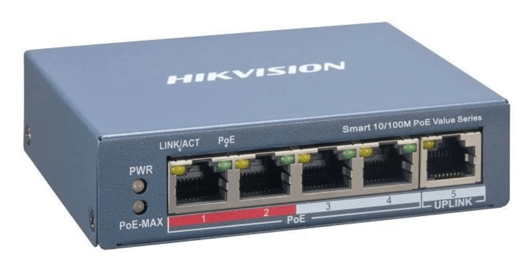 Switch PoE thông minh Hikvision DS-3E1105P-EI/M 4 cổng